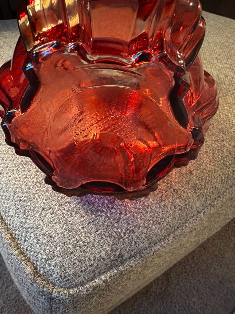 Indiana Glass Red Ribbed Vase - Picture 3 of 3